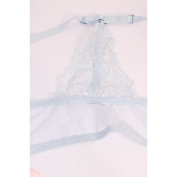 Victoria's Secret 34DD Blue Solid Push Up Lace Lightly Padded Unwired Razorback - Picture 12 of 14